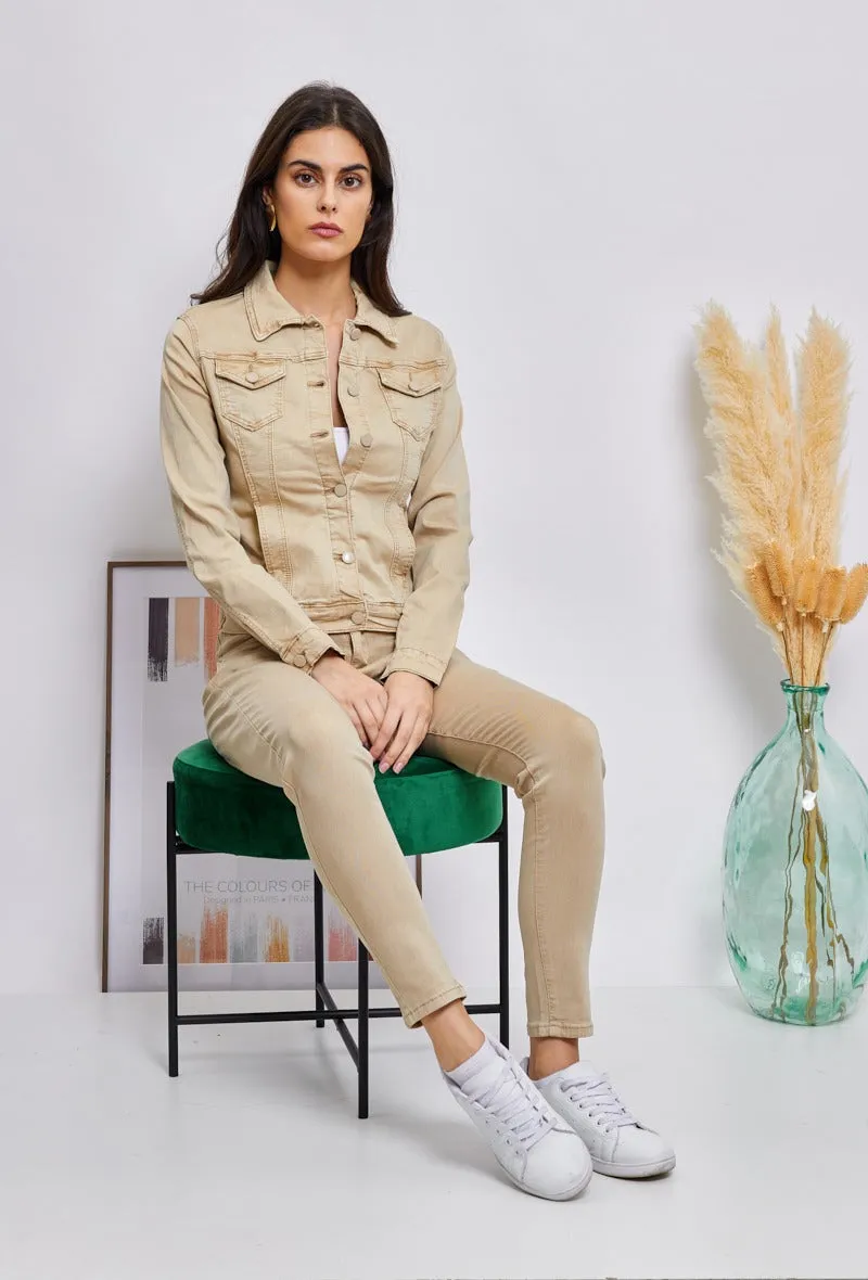 Wholesale Cream Slim Colored Jacket