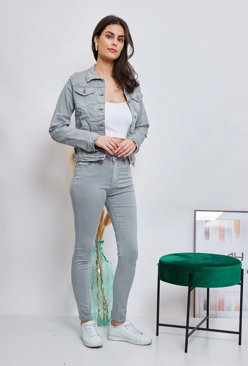 Wholesale Light Grey Slim Colored Jacket
