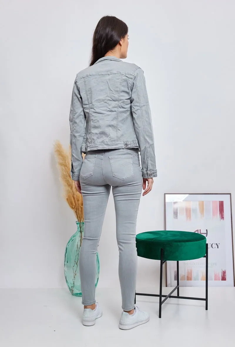 Wholesale Light Grey Slim Colored Jacket