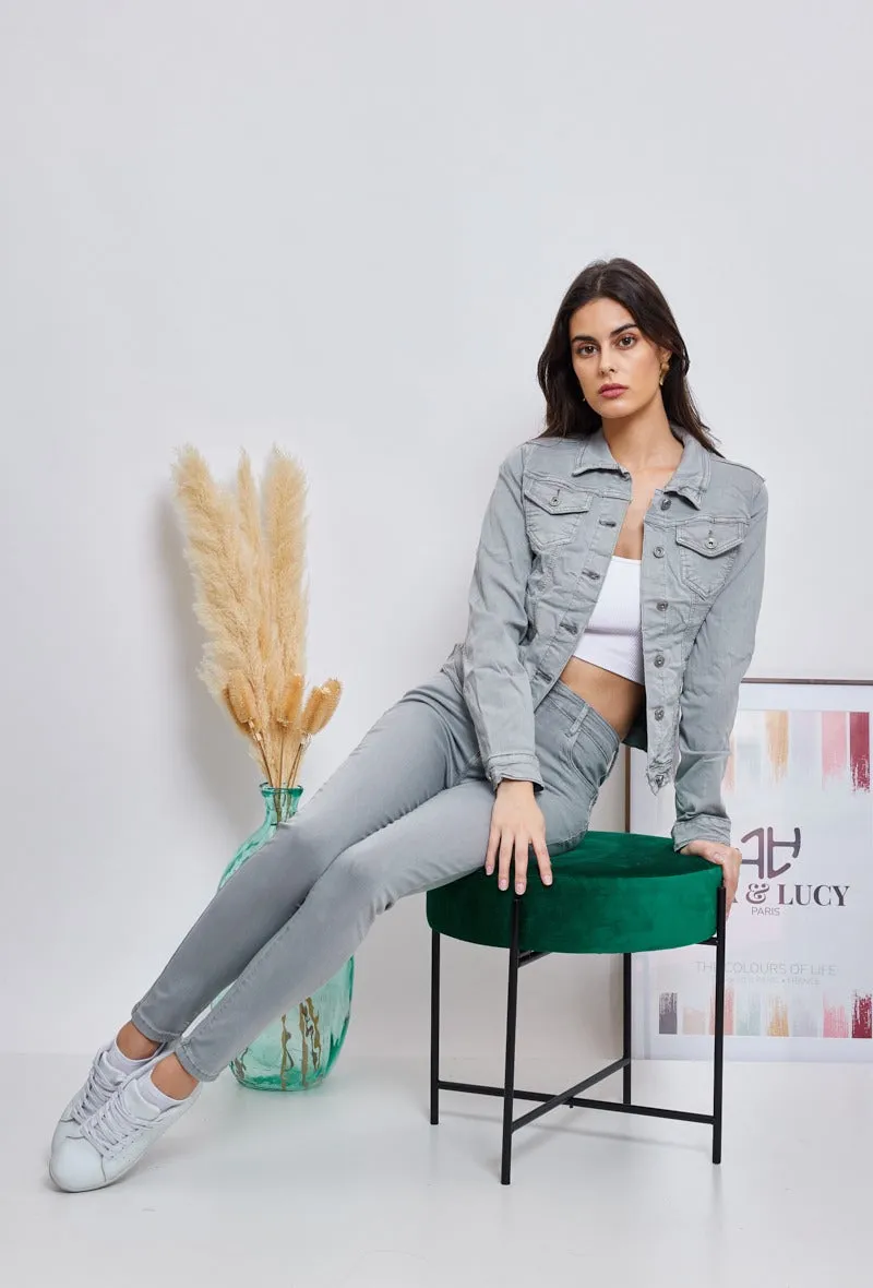 Wholesale Light Grey Slim Colored Jacket
