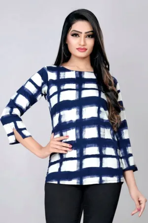 Women's Printed American Crepe Top For Daily Wear Casual Women/Girls Tops