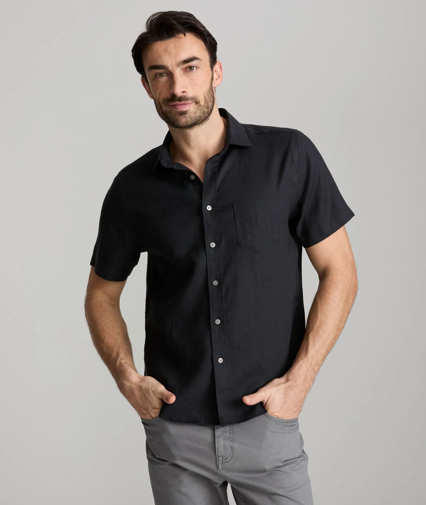 Wrinkle-Resistant Linen Short-Sleeve Cameron Shirt